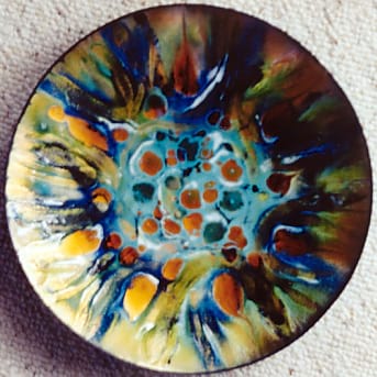 abstract in enamel on copper